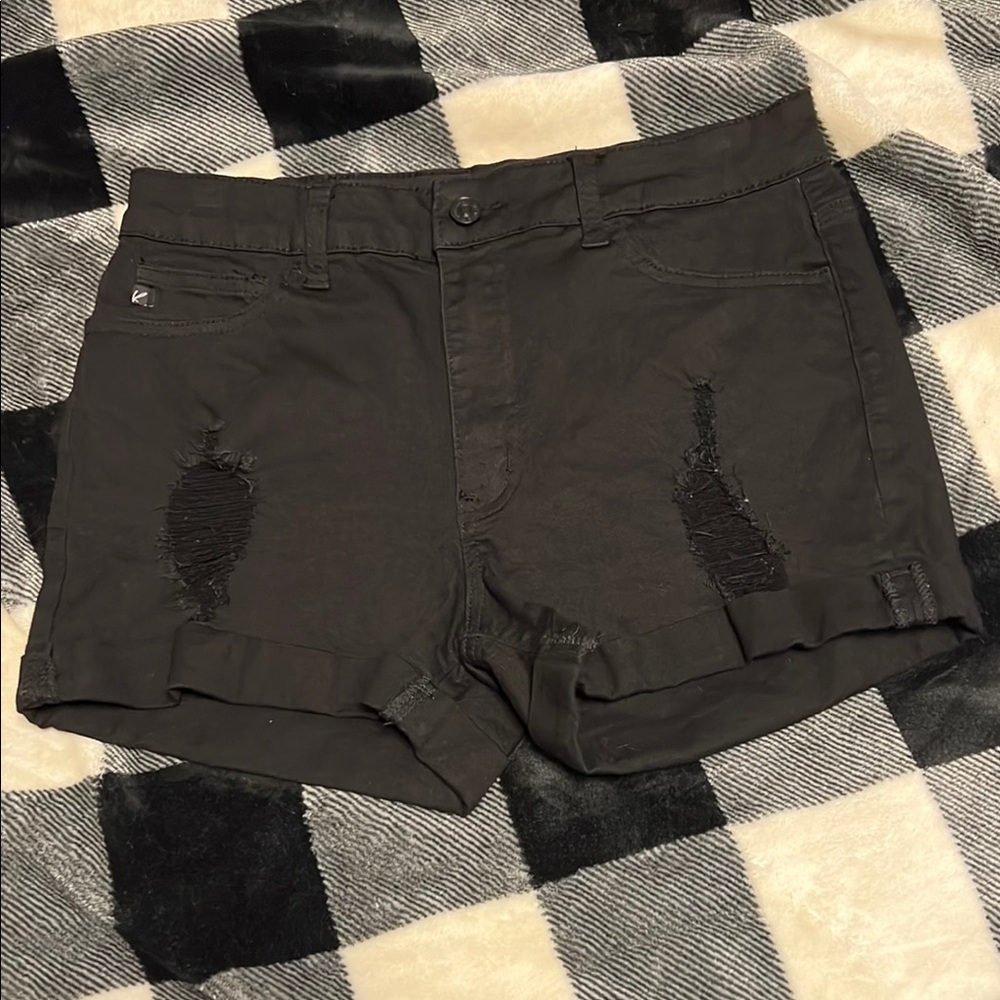KanCan Black Distressed Women's Shorts size 9 (28)
